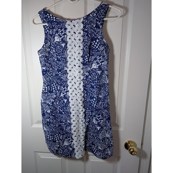 Lilly Pulitzer for Target Dress‎ Sleeveless Mini Blue White Pink Zipper Size 2 - Picture 1 of 10